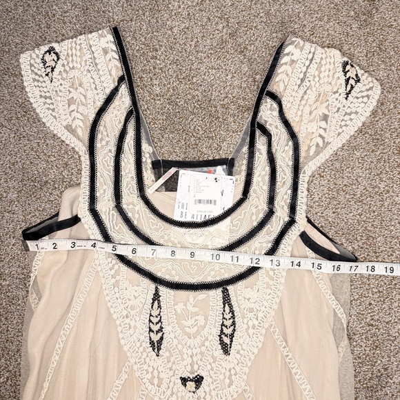 Free People Black and Cream Ethereal Sheer Lace Maxi Dress - Picture 10 of 11